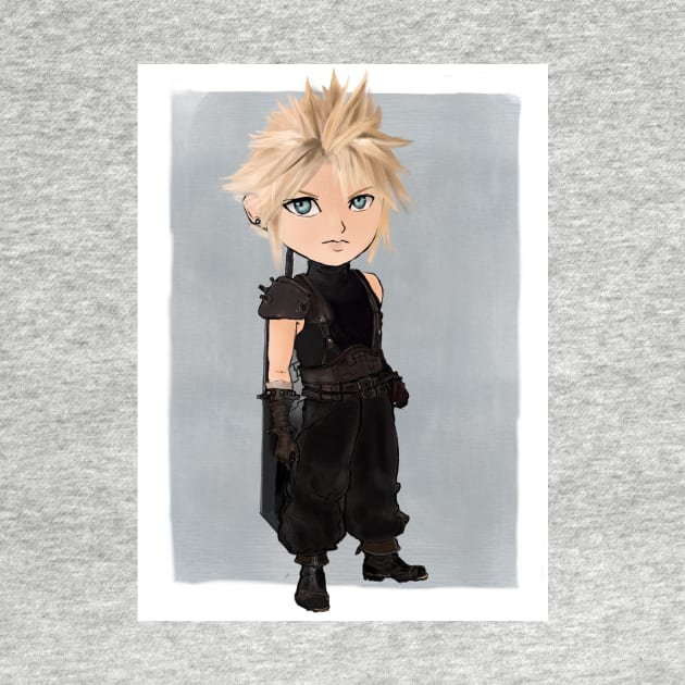 Chibi Cloud Strife Final Fantasy by LEYUNART